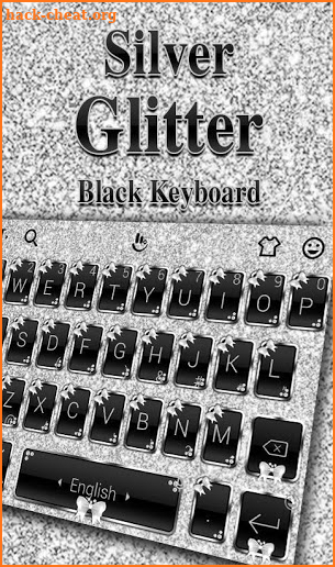 Glitter Silver Black Keyboard Theme screenshot