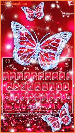 Glitter Sparkle Butterfly Keyboard screenshot