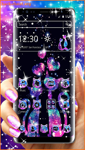 Glitter Sparkling Cat Theme screenshot