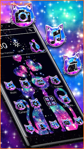 Glitter Sparkling Cat Theme screenshot