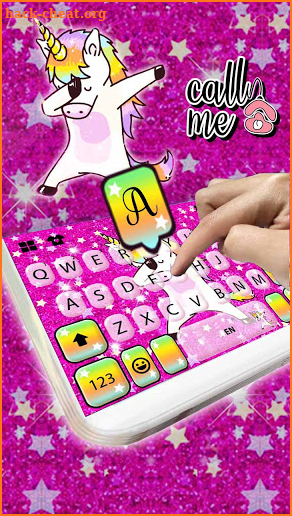 Glitter Star Unicorn Keyboard Background screenshot