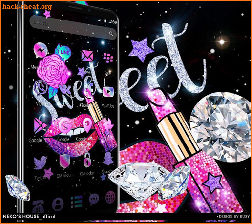 Glitter Sweet Kiss Theme screenshot