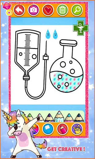 Glitter Toy Doctor Set coloring and drawing screenshot