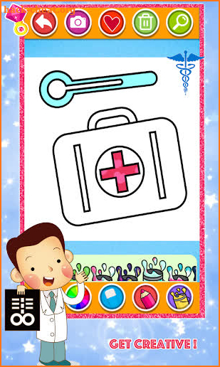 Glitter Toy Doctor Set coloring and drawing screenshot