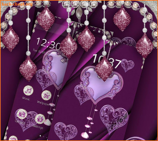 Glitter Violet Silver Luxury Theme screenshot