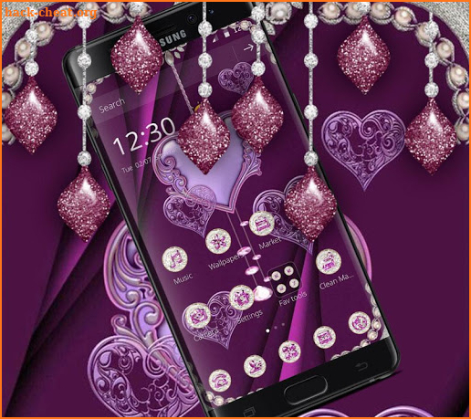 Glitter Violet Silver Luxury Theme screenshot