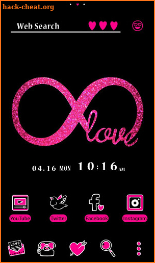 Glitter Wallpaper Infinite Love Black x Pink Theme screenshot