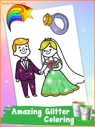 Glitter Wedding Coloring Book screenshot