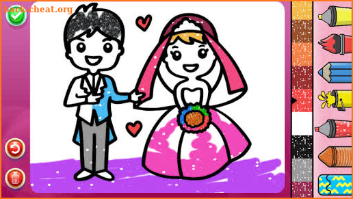Glitter Wedding Coloring Book - Kids Drawing Pages screenshot