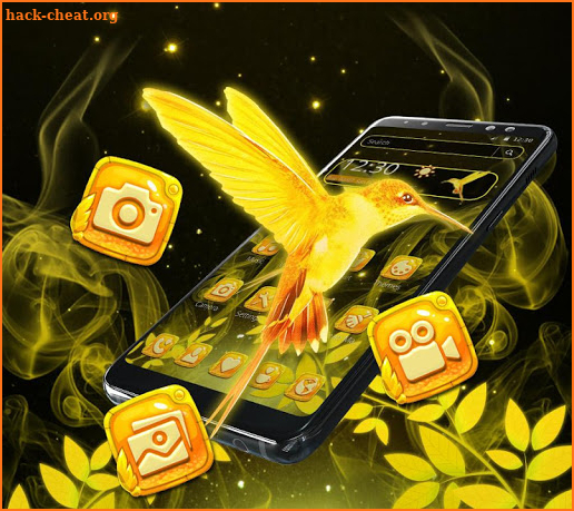 Glitter Yellow Bird Theme screenshot