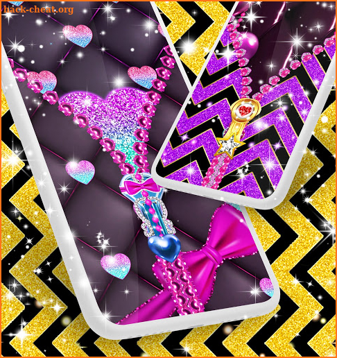 Glitter zipper lock screen screenshot