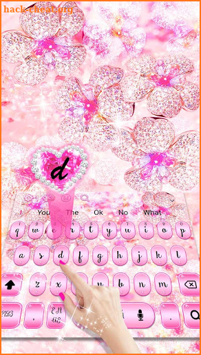 Glittering Diamond Flower Keyboard Theme screenshot