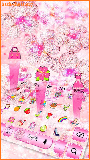 Glittering Diamond Flower Keyboard Theme screenshot