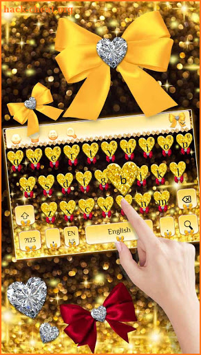 Glittering Gold Diamonds Keyboard screenshot