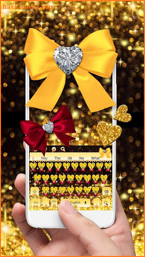Glittering Gold Diamonds Keyboard screenshot