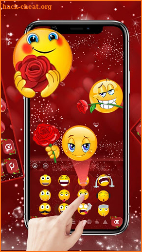 Glittering Red Rose Keyboard Theme screenshot