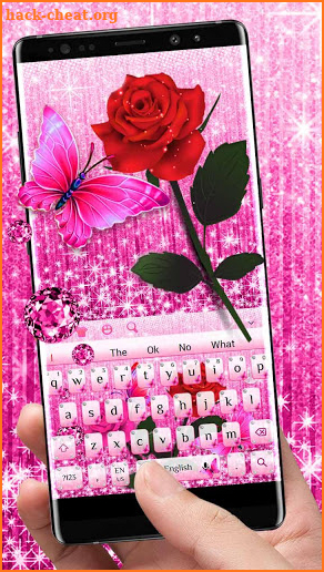 Glittering Rose Butterfly Keyboard screenshot