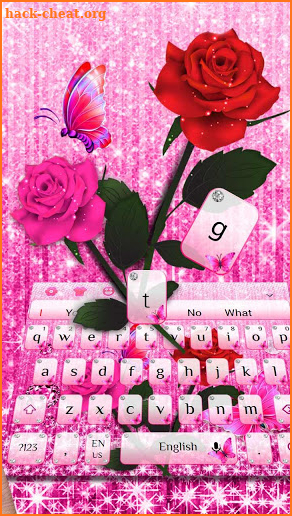 Glittering Rose Butterfly Keyboard screenshot