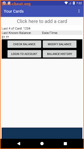 Global Cash Card Balance Manager screenshot