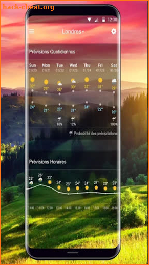 Global live weather screenshot