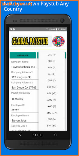 Global Payslip Paystub Paycheck screenshot