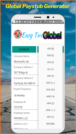 Global Paystub Paycheck Maker screenshot