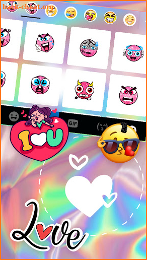 Gloss Heart Keyboard Background screenshot