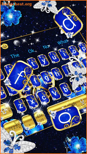 Glossy Blue Butterfly Keyboard Theme screenshot