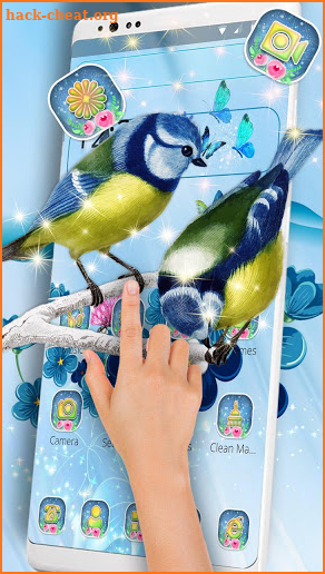 Glossy Cute Love Birds Theme screenshot