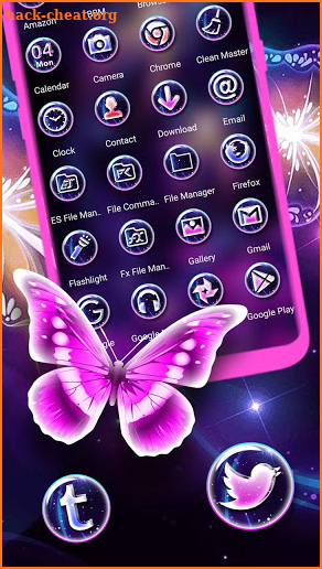 Glossy Flower Butterfly Launcher Theme screenshot