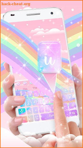 Glossy Galaxy Rainbow Keyboard Theme screenshot