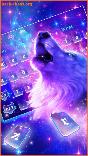 Glossy Galaxy Wild Wolf Keyboard Theme screenshot