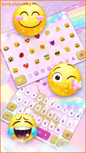 Glossy Glitter Dream Unicorn Keyboard screenshot