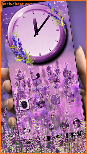 Glossy Lavender Flowers Theme screenshot