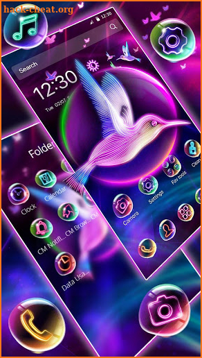 Glossy Neon Pigeon Gravity Theme screenshot