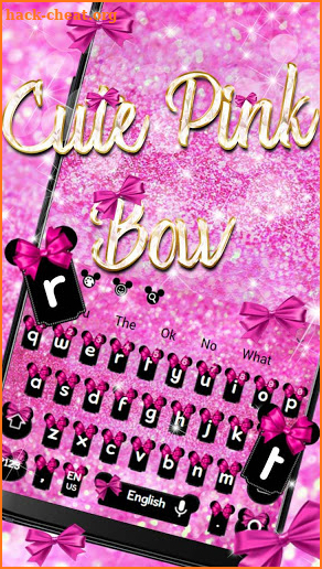 Glossy Pink Bow Keyboard Theme screenshot
