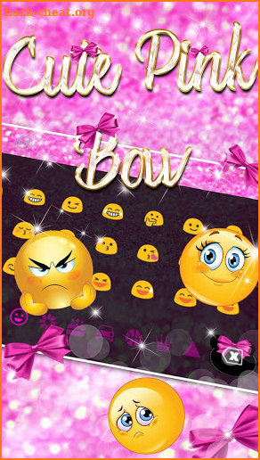 Glossy Pink Bow Keyboard Theme screenshot