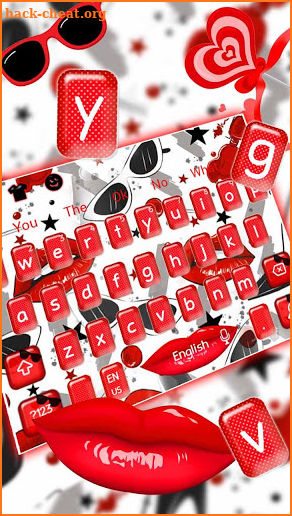 Glossy Red Lips Keyboard Theme screenshot