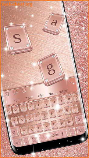 Glossy Rose Gold Keyboard Theme screenshot
