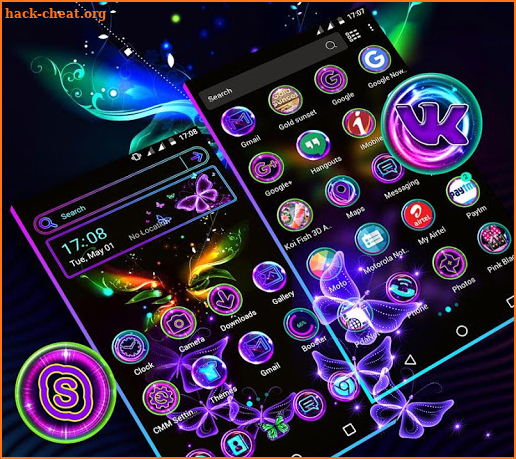 Glow Butterfly Launcher Theme screenshot