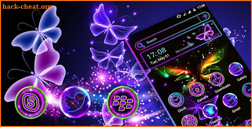 Glow Butterfly Launcher Theme screenshot