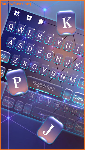 Glow Neon Tech Keyboard Background screenshot