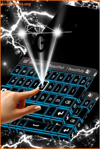 Glowing Blue Neon Keyboard screenshot