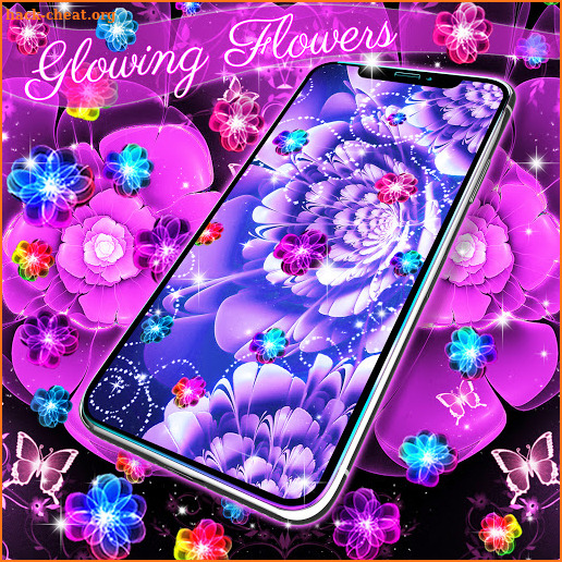 Glowing flowers live wallpaper screenshot