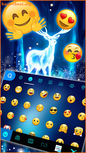 Glowing Forest Deer Keyboard Theme screenshot