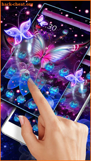 Glowing Purple Butterfly Theme screenshot