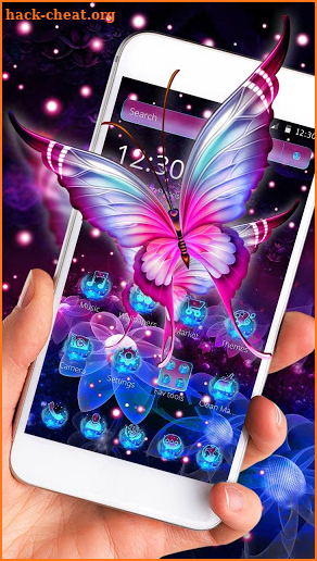 Glowing Purple Butterfly Theme screenshot