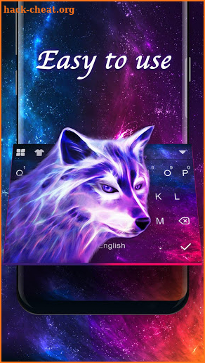 Glowing Wolf Keyboard Theme with Emoji screenshot