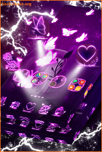Glowy Butterflies Launcher Theme screenshot