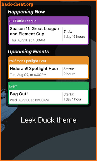 GO Events Widget • Leek Duck screenshot
